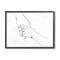 Stupell Industries Family Holding Hands Pose Minimal Linework in Black Frame Wall Art